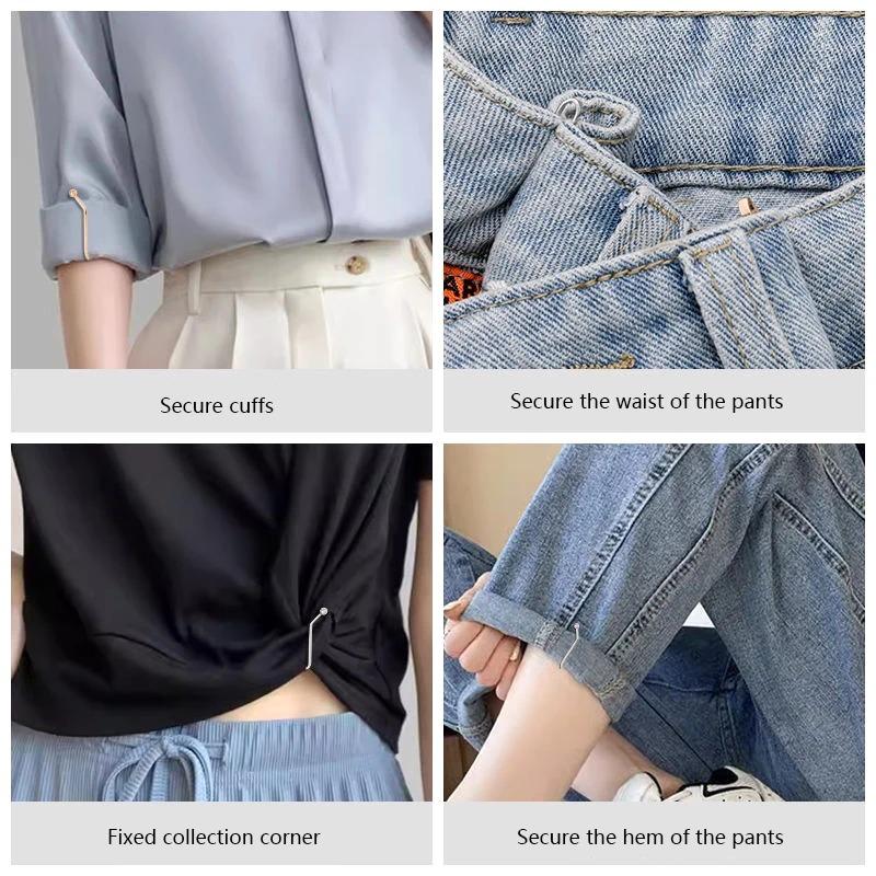 4PCS Jeans Skirts Detachable Buckle Accessories Adjustable Sleeve Clip For Pants Waist Tightening Sleeve Reduction Clip