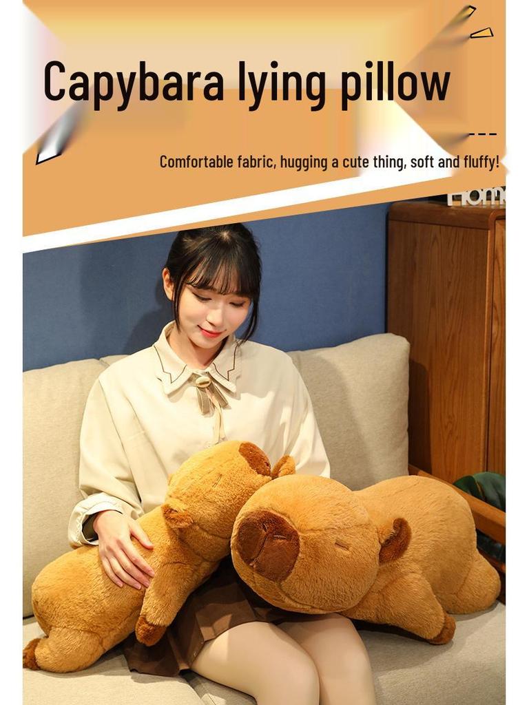 Large Capybara Plush Pillow - Perfect Bedtime Companion Gift for Girls