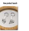 Titanium Steel 18k Gold Plated Heart Earrings with Cross Tassel and Imitation Pearl