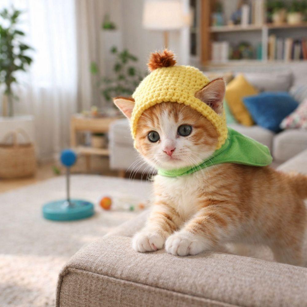 Pet Costume Warm Pet Corn Hat Cute Comfort Cat Head Cover Soft Funny Dog Headdress Small Dogs Cat