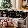 Black Gold Christmas Pillowcase Printed Polyester 45x45cm Throw Pillowcover Decorative Sofa Cushion Pillowslip Home Decor