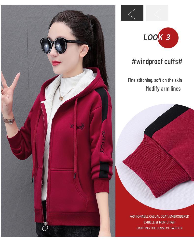 Woodpecker Women's Fleece-Lined Hooded Embroidered Coat: Autumn/Winter 2025 Fashion