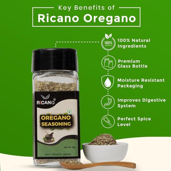 Ricano Oregano 20g, Chilli Flakes 35g & Peri Peri 50g Combo (Pack of 3) | Seasoning Mix | Natural Ingredients | Hot & Spicy Chilli Flakes