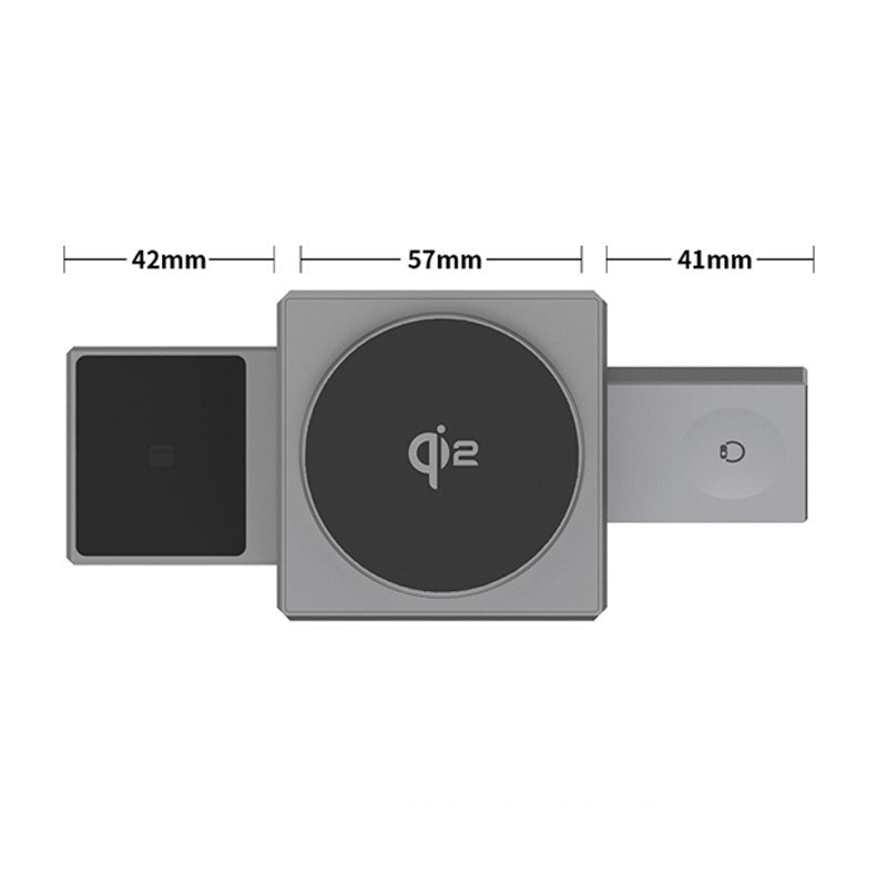 Stazione di Ricarica Wireless Magnetica 3 in 1 Qi2 per iPhone 12/13/14/15/16/17 Apple Watch AirPods Ricarica Rapida 15W