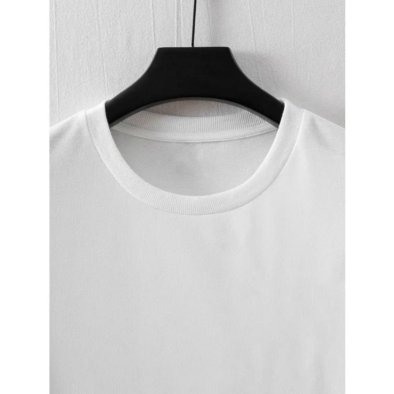 European Size Peaceful And Joyful Pattern Print Design, Men'S Fashion Print Street Casual Short Sleeve T-Shirt, Spring Summer Top