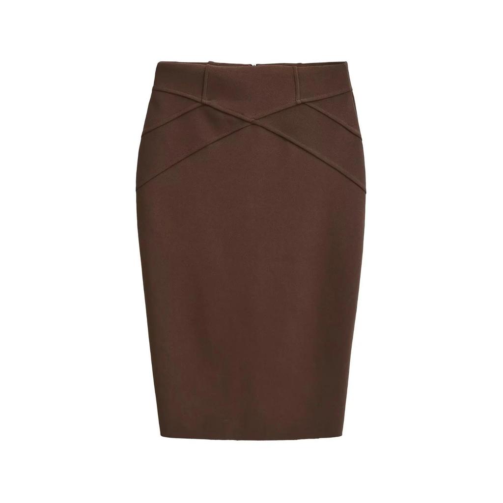 Koreanischer Midi-Rock mit hoher Taille: 3D-Patchwork, Hüftbetont, Herbst/Winter-Stil