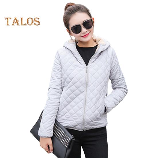 Winter Women Jacket Hooded Zip-up Long Sleeves Thick Plush Lined Solid Color Cardigan Keep Warm Commuting School Coat