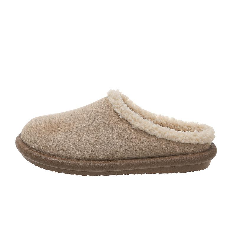 

Ретро ветер пушистые тапочки сумка голова полуподдержка обувь женская новая плоская подошва женские плюшевые зимние сапоги женская обувь 41 хаки