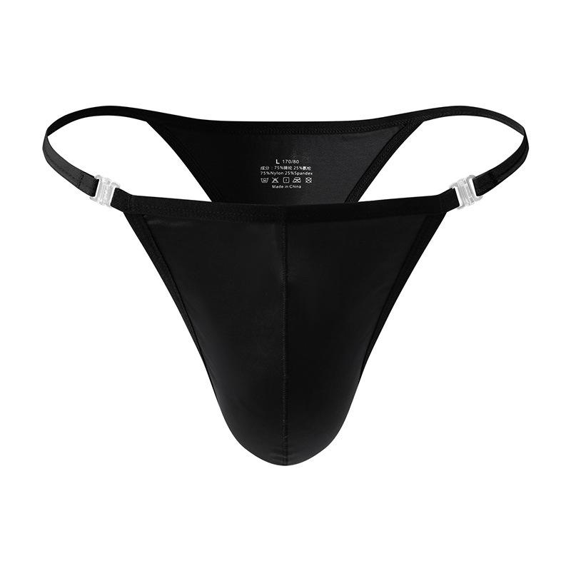 Men's Sexy Solid Color Bikini Erotic High-cut Thong Quick Dry Breathable Close Fitting Underwear