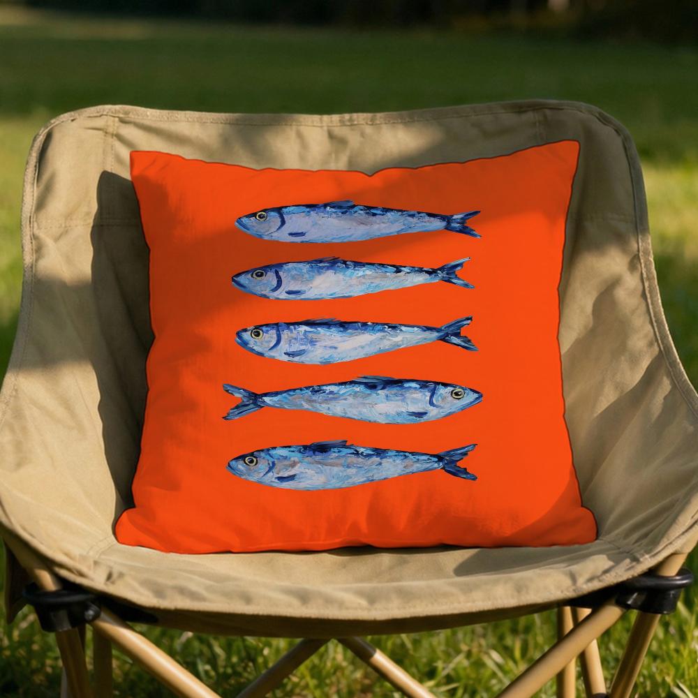 Sardines Art Cushion Cover Soft Reversible  Durable Pillow Cover  MultiScene Use for Home  Car Daily Comfort