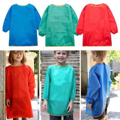 Drawing Painting Sand Tower Smock Apron PVC Feeding Apron NEW Long Sleeve Apron  Travel Outdoor