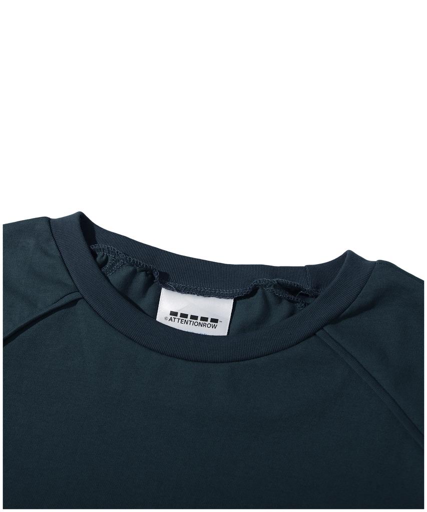 ATTENTIONROW 22Ss07At028 Shoulder Piping Regular Oversized Short Sleeve (Blue Green)