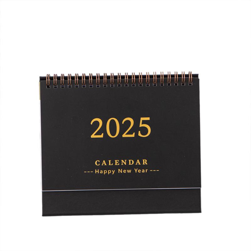 Small Desk Calendar 2024-2025, Standing Flip Desktop Calendar From 2024 To 2025 - Metal Ring Twin-Wire Binding Desktop Calendar
