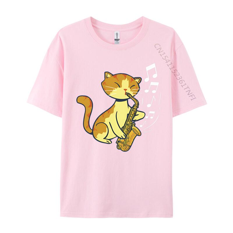 A Cute Cat Playing The Saxophone Tshirts Musicians Tshirts Perfect Saxphone Apparel For Men Grey Shirt Graphic Tee