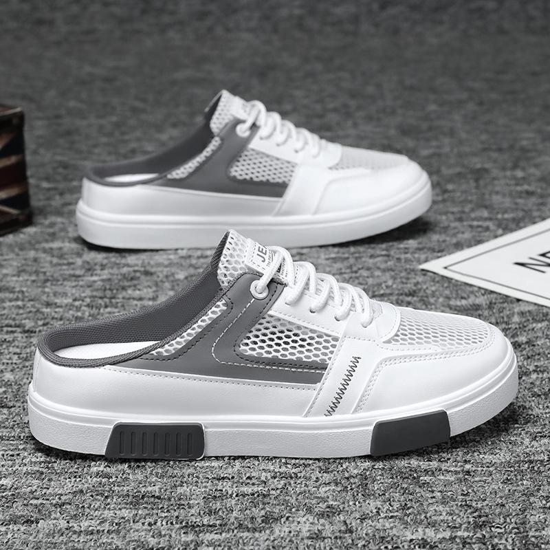 

Мужская обувь большого размера летняя летняя сетчатая полая дышащая молодежная без каблука с закрытым носком полушлепанцы мужские 44 [Default shoebox]