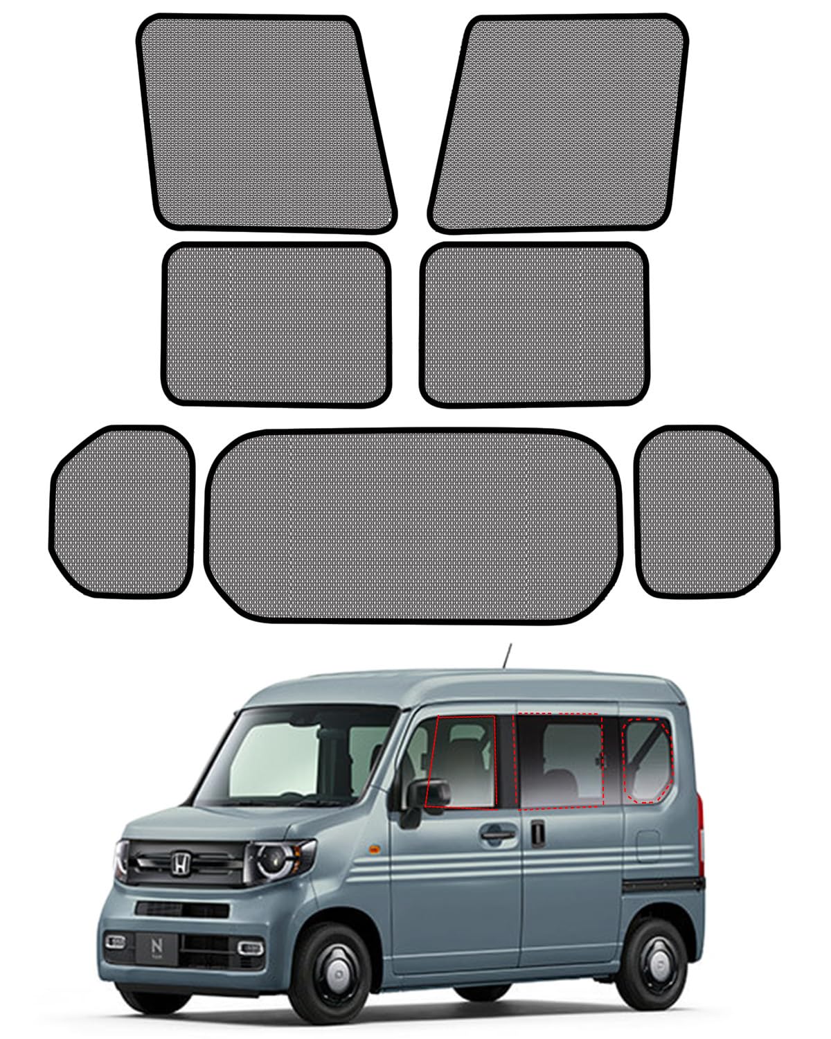 

Loveyes Honda NVAN Sunshade JJ1 Mesh JJ2 N-VAN Car Overnight Blindfold Thermal Insect Repellent