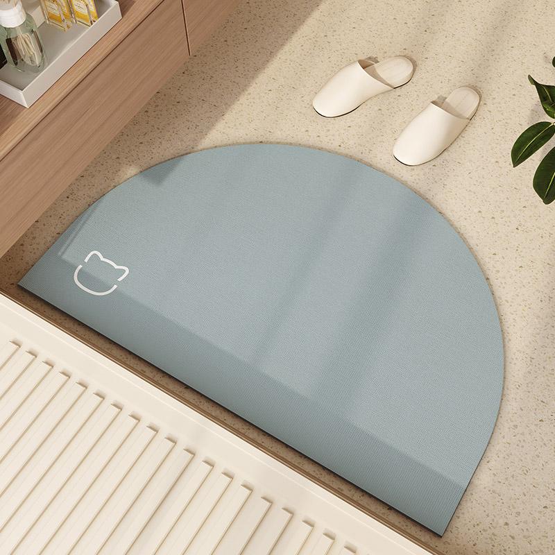 Halbkreisförmige Diatomeenerde-Fußmatten Weich Saugfähig Badezimmer-Fußmatten Rutschfest Eingangstür-Matten Hausdekoration