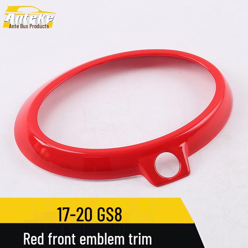 Red Front Logo Trim Ring and Body Logo Sequin for 17-20 GS8 - Car Accessories