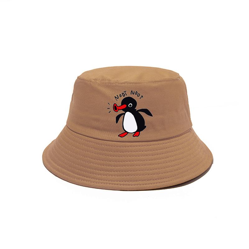 Noot Noot Pingu Cappelli Panama Nuovi Cotone da Esterno Cappello a Secchiello Pingu Arrabbiato Estivo Fresco Cappelli da Sole Bob Cappello Pinguino