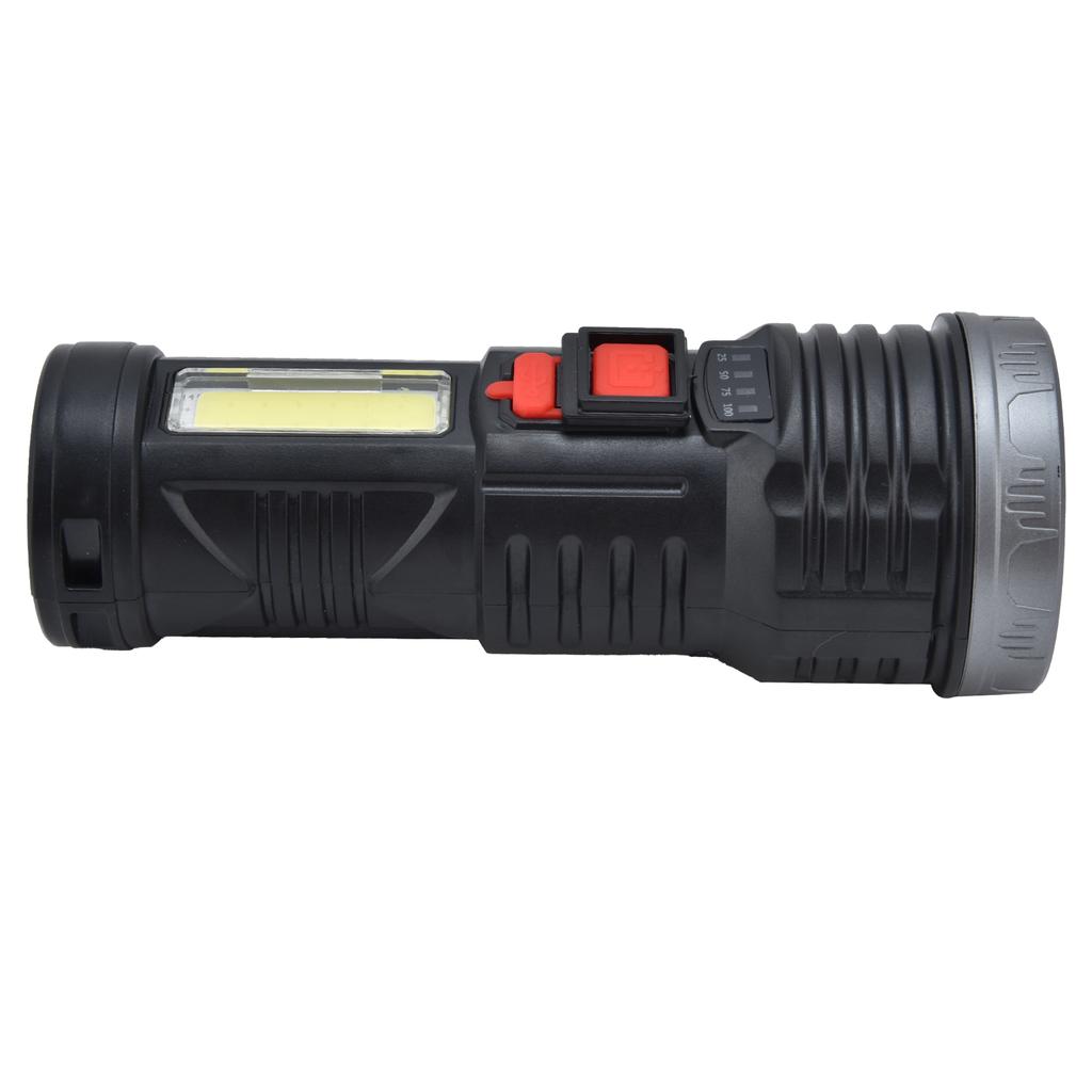 LED Flashlight with COB Sidelight USB Charging Ultra Bright Flashlight Portable Eletric Torch for