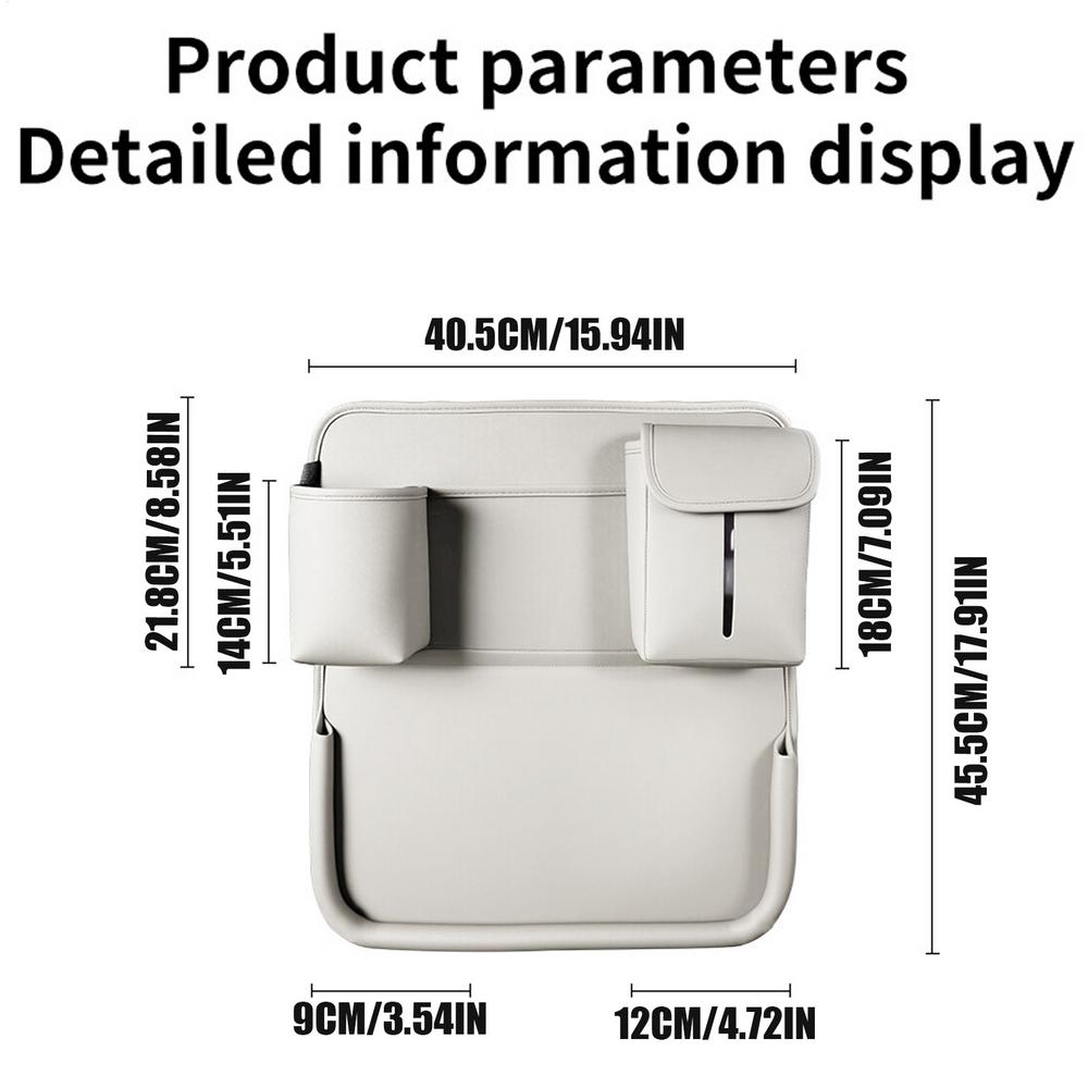 Car Tray For Kids PU Leather Foldable Multifunctional Auto Accessories Seat Back Organizer For Vehicle Truck SUV Van Door Road