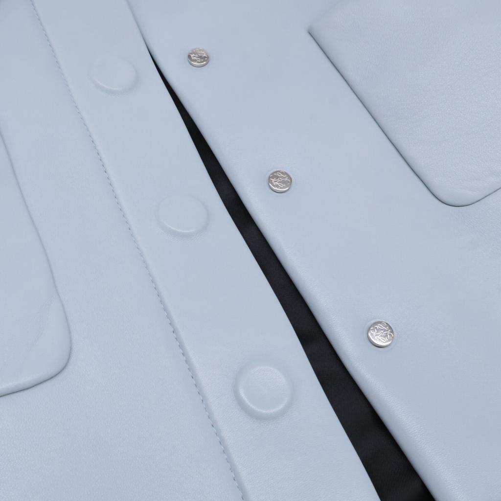 LOEWE [New/Domestically Manufactured/2023AW] S540Y30L44 Bonded Lambskin Cropped Shirt Jacket 40 Powder blueUsed