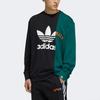 Adidas Originals Logo Print Colorblock Asymmetrical Hem Sweatshirt Men Tops Black HC0379