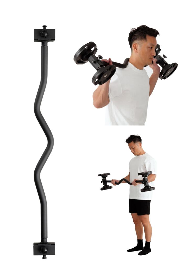 TEDDY WORKS KOMBO Strength Training Equipment, Dumbbells, Barbells, Home Training, Made in Japan (EZ Black)