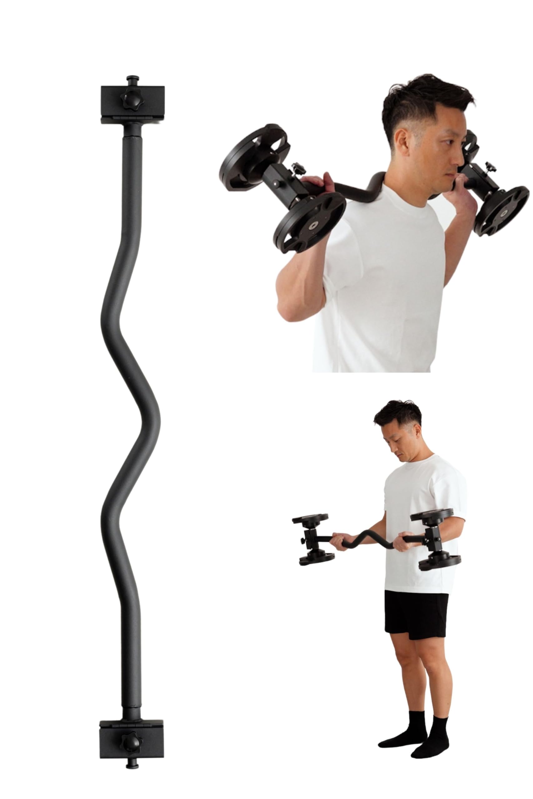 

TEDDY WORKS KOMBO Оборудование для силовых тренировок, Гантели, Штанги, Домашние тренировки, Сделано в Японии (EZ Черный)