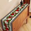 Festive Reindeer Pine Printed Table Runner Heatproof Linen Fabric Tablecloth for Home Decoration