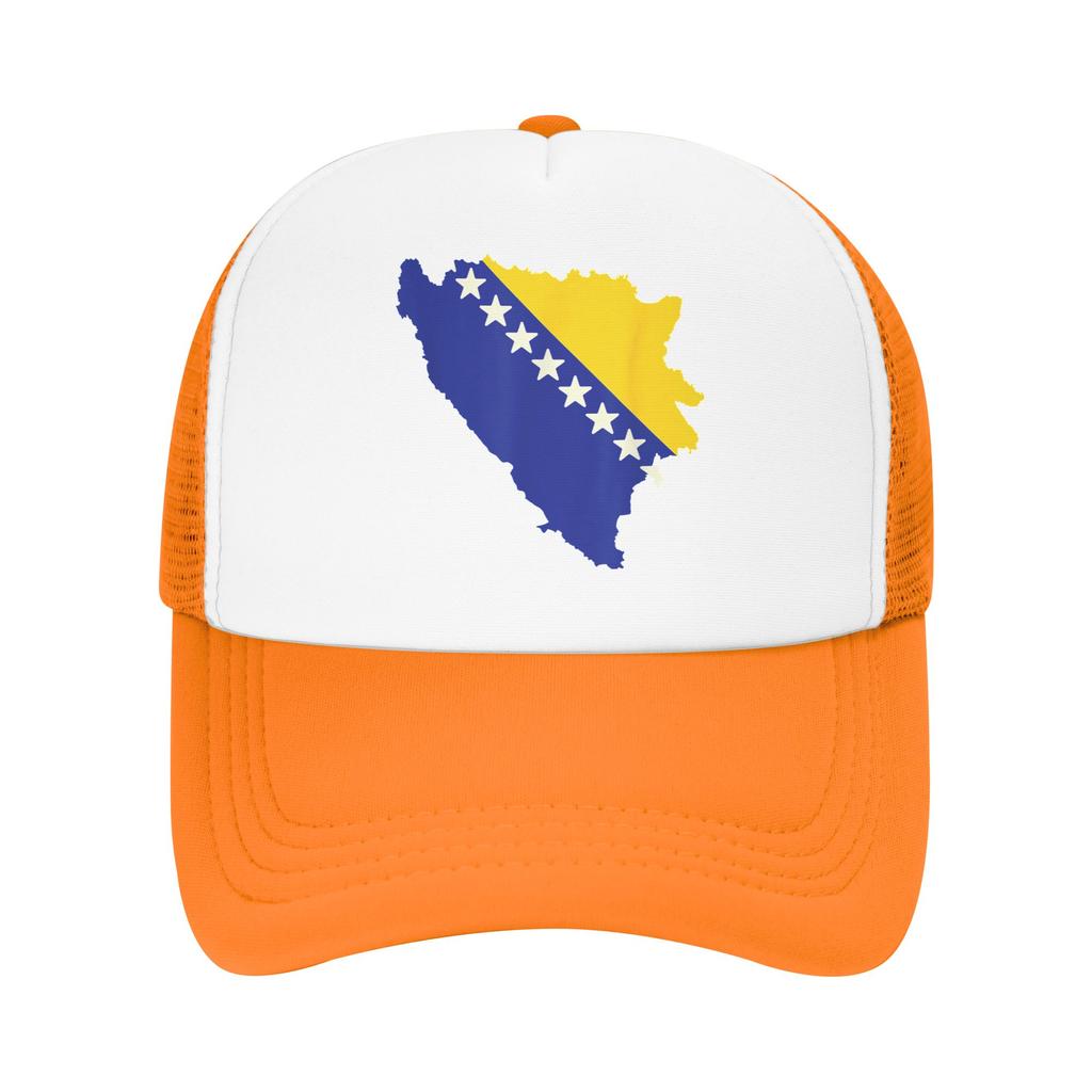 Bosnia and Herzegovina Flag Map Mesh Baseball Cap Adult Casual Trucker Hat Hat Adjustable Summer Trucker Cap