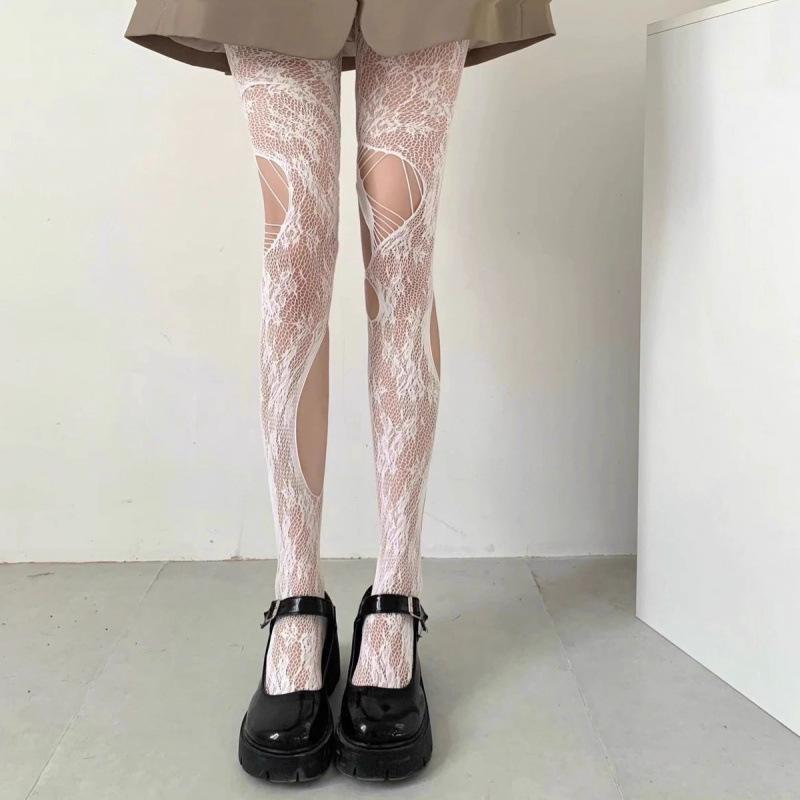 Retro Leopard Print Jacquard Pantyhose - Women's Sexy Slimming Mesh Silk Stockings in Black