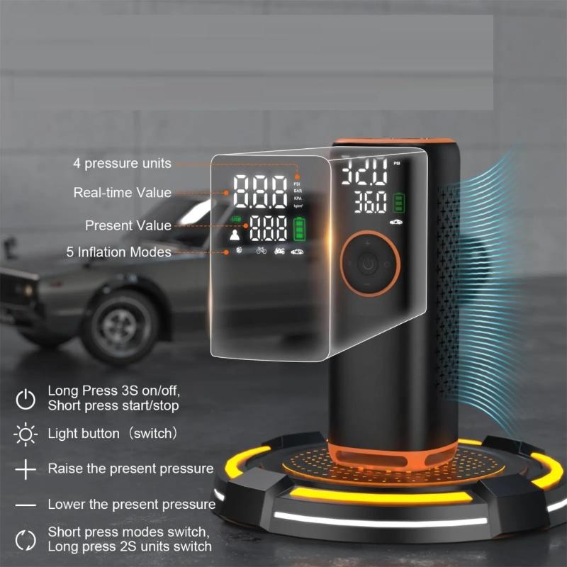 Wireless Car Air Compressor Air Pumps Electric Tire Inflator Pumps for Motorcycle Bicycles Air Pumps Tire Inflator