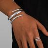 2Pcs/Set Elegant Hollow Snake Armlet Minimalist Geometric Ring Multi-layer Jewelry Set  Parties