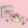 CPCCE Pretend Play Wooden Birthday Cake Toy Set for Kids