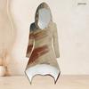 Women Plus Size Hooded Long Sleeve American Flag Printed High Low Top Fitted Pants Two Piece Set