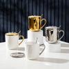 European Style Ceramic Cup with Lid and Spoon High Value Large Capacity Mug High Temperature Resistant Householdcup Set Small Gift