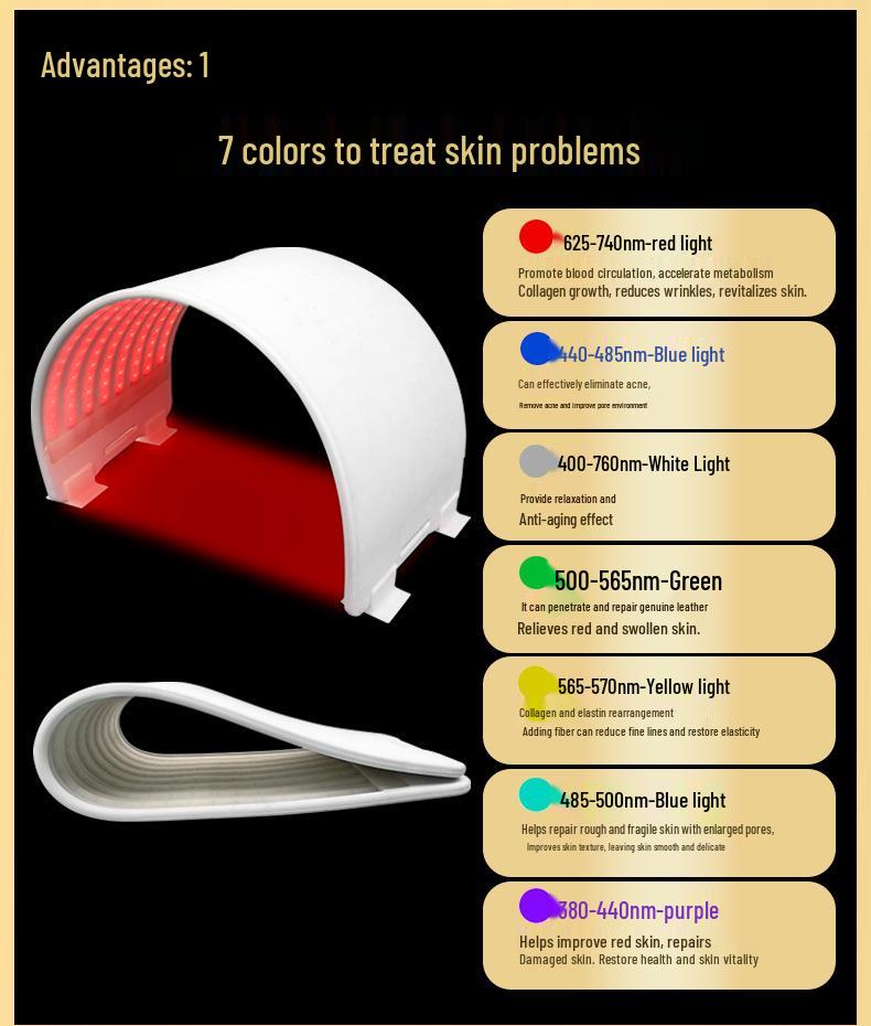 7-Color LED Silicone Rejuvenation Mask - Photon Beauty Device for Lifting and Skin Treatment