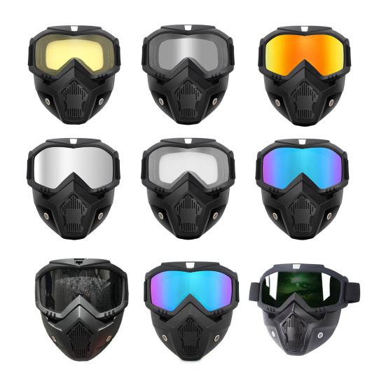 Okulary Rowerowe Zewnętrzne z Odpinaną Osłoną Twarzy Ochrona UV Wiatroszczelne Lekkie Męskie Damskie Okulary Sportowe do Narciarstwa Snowboardu Motocykla Roweru