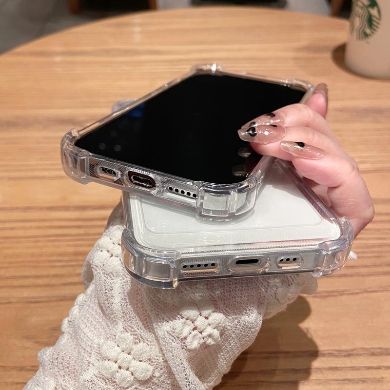 Luxury Shockproof Transparent Phone Case For iPhone 13 14 11 12 15 Pro Max X Xs XR Max 7 8 Plus Bumper Soft Silicone Clear Cover