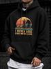 Unisex Hoodie, Casual Daily Wear, Chess Pieces Sunset Graphic And I Never Lose Either I Win Or I Learn Text Print, Pullover Sweatshirt, Vintage Retro