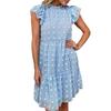 Summer Women's Blue Loose Jacquard Chiffon Dress