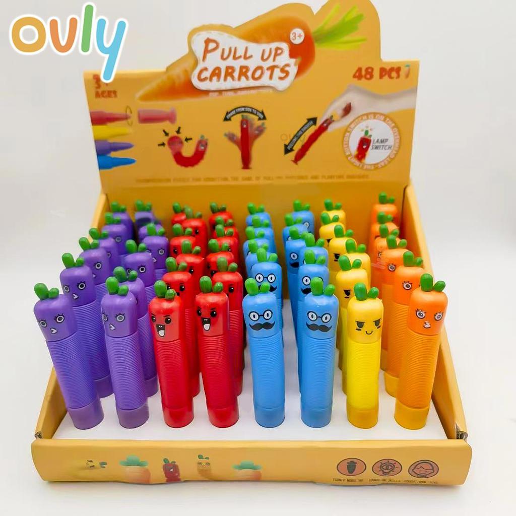 Saugnäpfe Pop Tube Karottenstift Rettich Sensorisch Drücken Blase Dekompressionsrohr Anti-Stress Fidget Autismus Angst Blasebalg Spielzeug