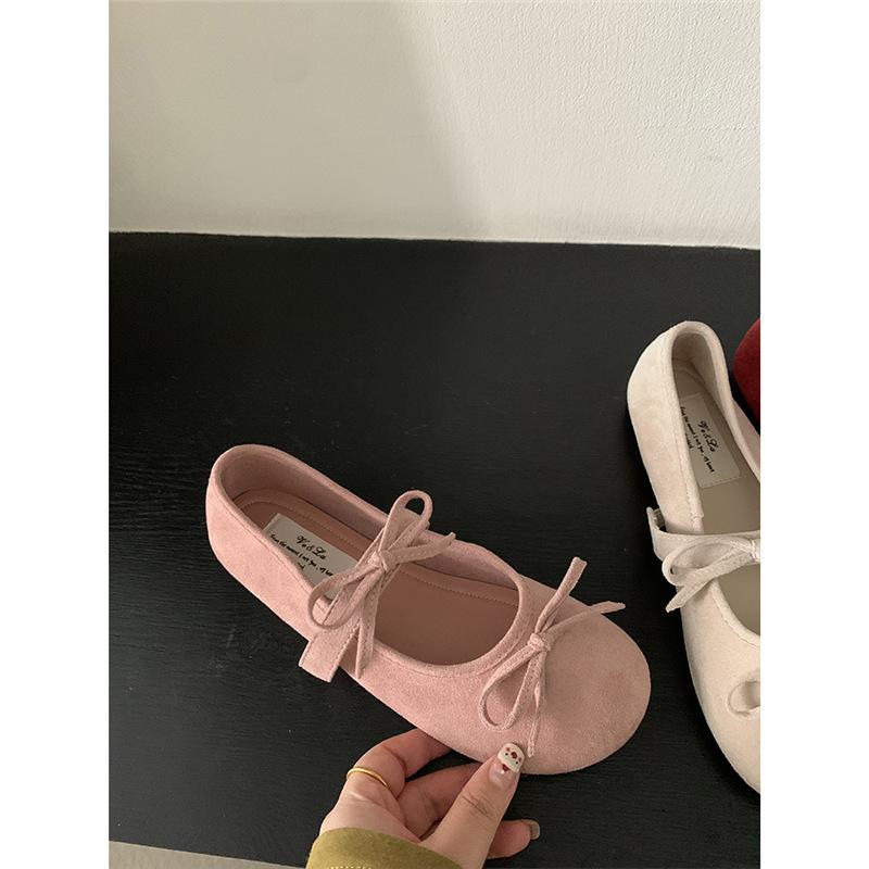 Evening wind shoes flat shoes ballet shoes French bow Mary Jane shoes early spring women's shoes with skirts soft-soled single shoes