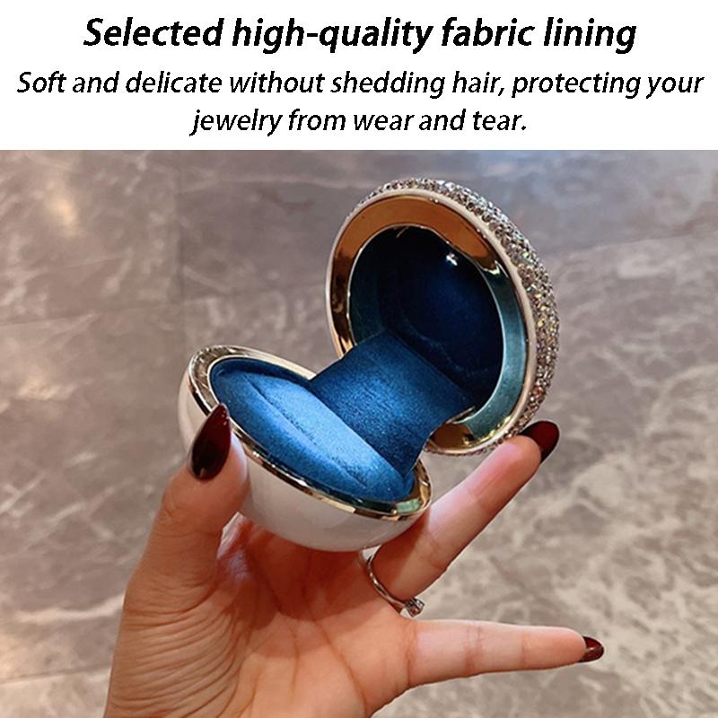 Luxury Proposal Ring Box Diamond Studded LED Ring Boxes Wedding Rings Packaging Box Women's Jewelry Storage Display Boxes