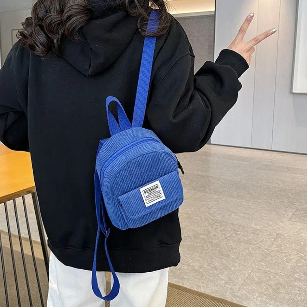 Portable Handbag Mini Backpack Solid Color Korean Style Mini Shoulder Bags Rucksack School Bags Outdoor
