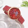 Women Heart Quartz Wristwatch Pu Leather Watches Clock Pointer Watch