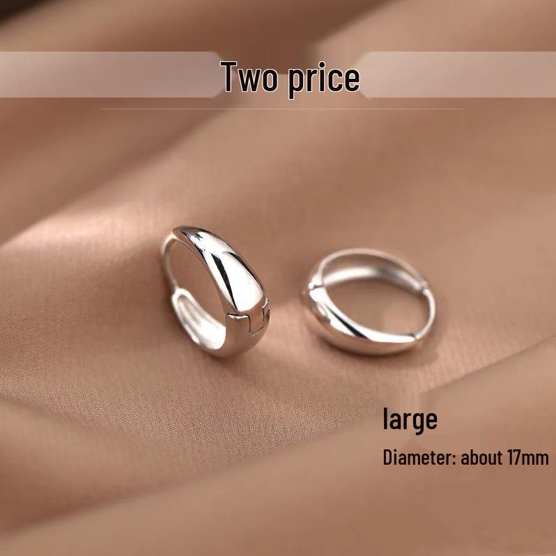 Sterling Silver Polished Circle Hoop Earrings: Minimalist High-End Round Ear Cuffs for Women