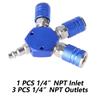 Air Splitter 3-Way Manifold with 3Pcs Industrial Coupler Plug Air Compressor Hose Accessories Quick Connector Fittings