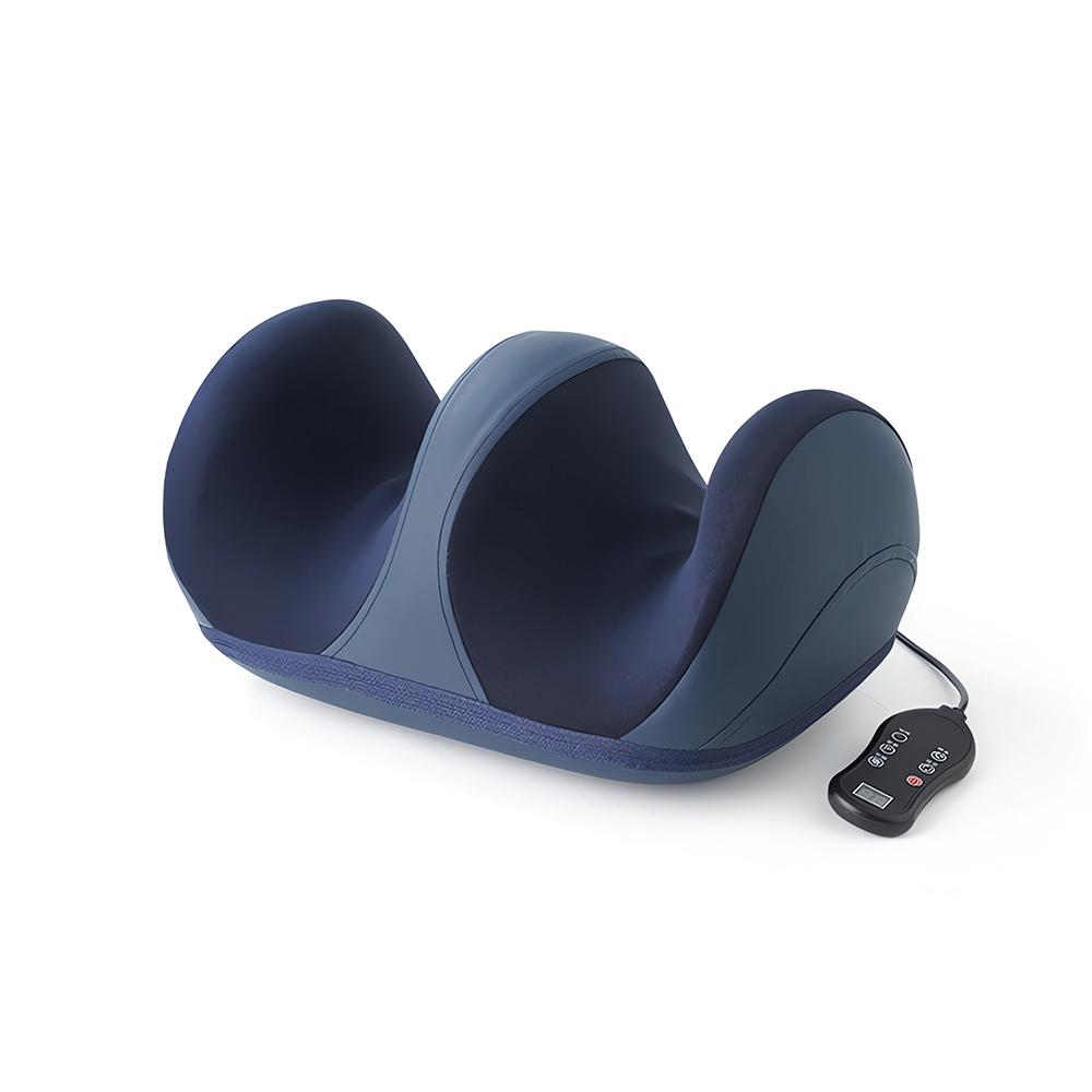 

Новейший массажер для ног Шиацу 2 в 1 с подогревом для подошвенного фасциита, массажная машина для ног и икр для снятия боли при усталости мышц синий